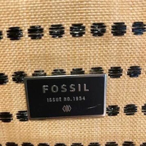 Fossil Dawson Crossbody Purse Handbag Tan & Black Adjustable Strap - Picture 6 of 6